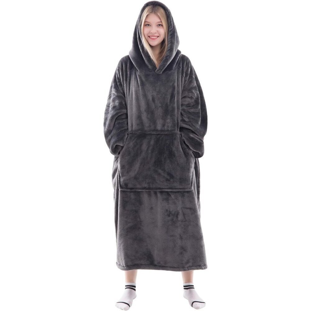 🆕Sweat shirt Warm and Cozy Giant Hoodie Thick Flannel Blanket with Sleeves